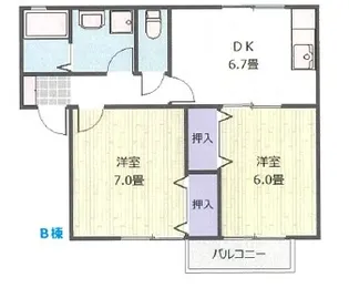 レジデンス緑ヶ丘 B棟【1階】の間取り