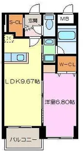 ヴァンボヌール【3階】の間取り