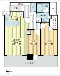 ザ・ライオンズ久留米ウェリスタワー【14階】の間取り