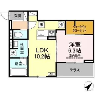 D rivet 谷田【1階】の間取り