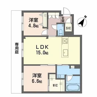 シャーメゾン高宮通り【1階】の間取り