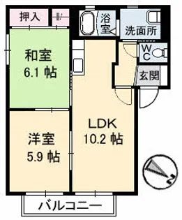 シャーメゾングランドゥール【2階】の間取り