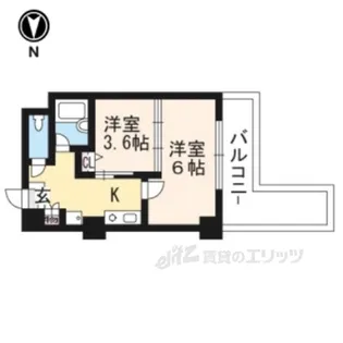 De’lead金閣寺道【5階】の間取り
