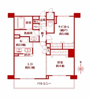 フローラルガーデン【5階】の間取り