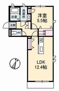 シャーメゾンタウン西阿知駅前 B棟【1階】の間取り
