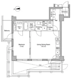 コートレアル三田綱町【2階】の間取り
