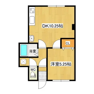 夕陽ヶ丘ハイツ【2階】の間取り