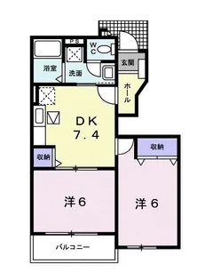 ペーシュ・ド・フルール【1階】の間取り