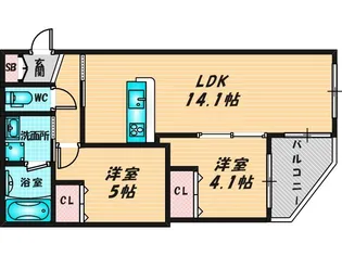 グラン今里NORTH【2階】の間取り