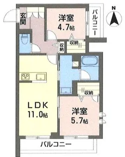 ベラチッタ 桜川【2階】の間取り