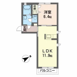 シャーメゾンピノA【2階】の間取り