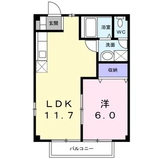 パティオパークA【2階】の間取り
