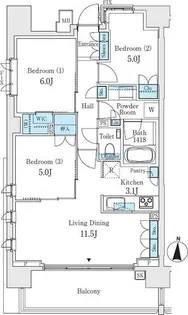 パークホームズ錦糸町猿江恩賜公園【3階】の間取り