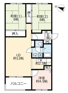 UR芦屋浜【15階】の間取り