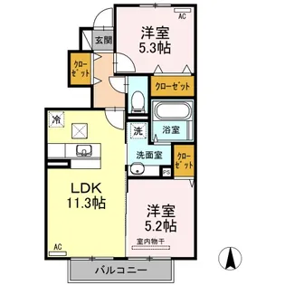 グランド シャイン A棟【1階】の間取り