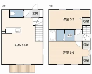 ラ・カシェット【1階】の間取り