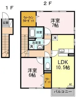アクシス南島田C棟【2階】の間取り