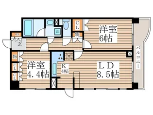 セザールアクアフロント勝どきイースト【8階】の間取り
