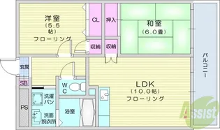 アイーラ渡辺【1階】の間取り