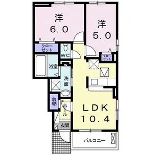 フラワーII【1階】の間取り