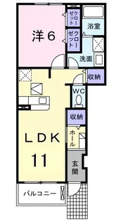 リリーベル A【1階】の間取り