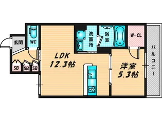 シャーメゾン菱屋東【1階】の間取り