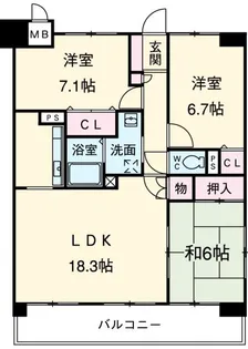 ファヴォール白壁【10階】の間取り