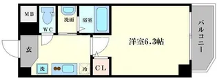 グランパシフィック桜川南【9階】の間取り