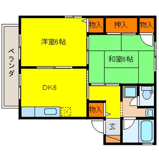 グランディールJ2【2階】の間取り