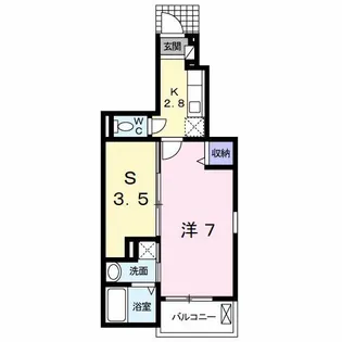 ラインハイム足立山D【1階】の間取り
