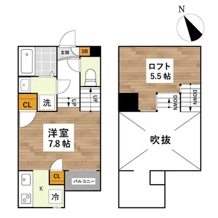 La.Class上熊本North【2階】の間取り