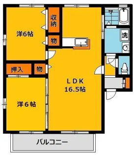 コーポセブン C【1階】の間取り