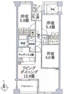 マノー深沢【3階】の間取り