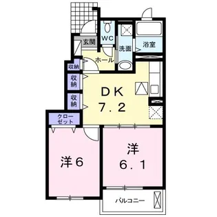 ラフレシール笛吹八田A【1階】の間取り