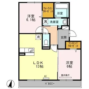 セゾンランタナII B棟【2階】の間取り