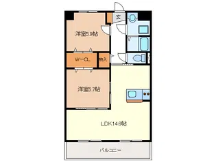ライフコート南が丘【4階】の間取り
