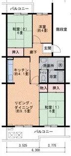 鹿の子台北ハイツ【4階】の間取り