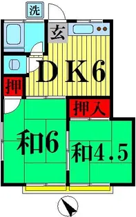 第二戸張荘【2階】の間取り