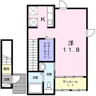 サン コテージ【2階】の間取り