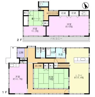 岐阜県中津川市苗木【一戸建】の間取り