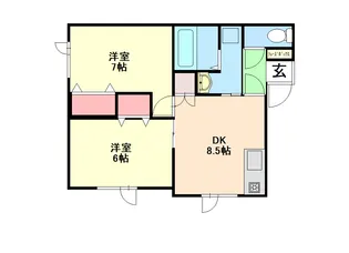ハスコートビスタ【1階】の間取り