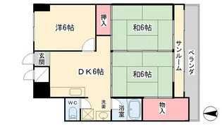 ニシノハイツ【6階】の間取り