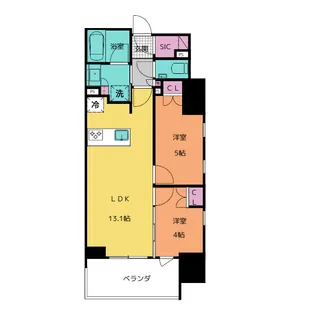 GRANPASEO名古屋伏見【4階】の間取り