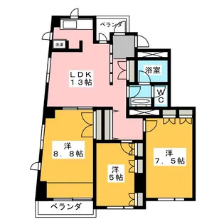 プラムサイドビラ【2階】の間取り