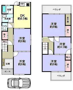 大阪府枚方市町楠葉2【一戸建】の間取り
