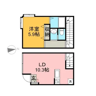 千葉県市川市下新宿【アパート】の間取り