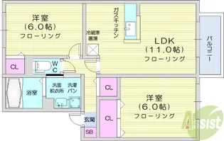 セジュールB【2階】の間取り