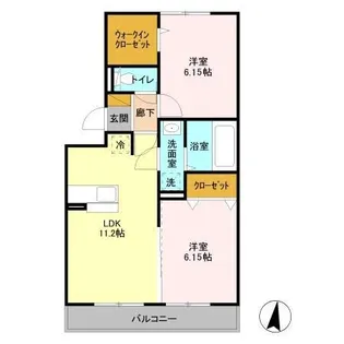 PARK HILLS MIYAKO B【2階】の間取り