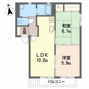 コ-ポ・ユ-カリ【1階】の間取り