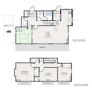 神奈川県横浜市青葉区荏田北2【一戸建】の間取り